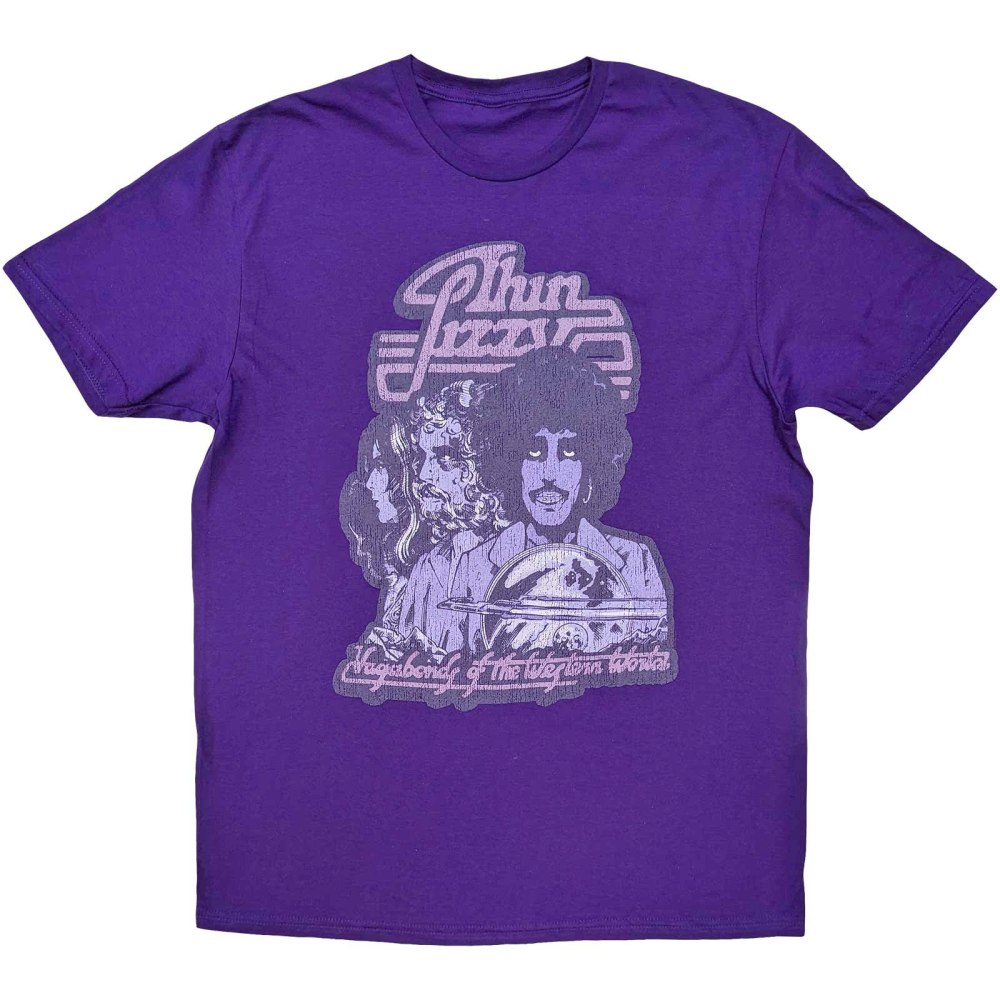 Thin Lizzy - Vagabonds Of The Western World Mono Distressed Heren Tshirt - Paars